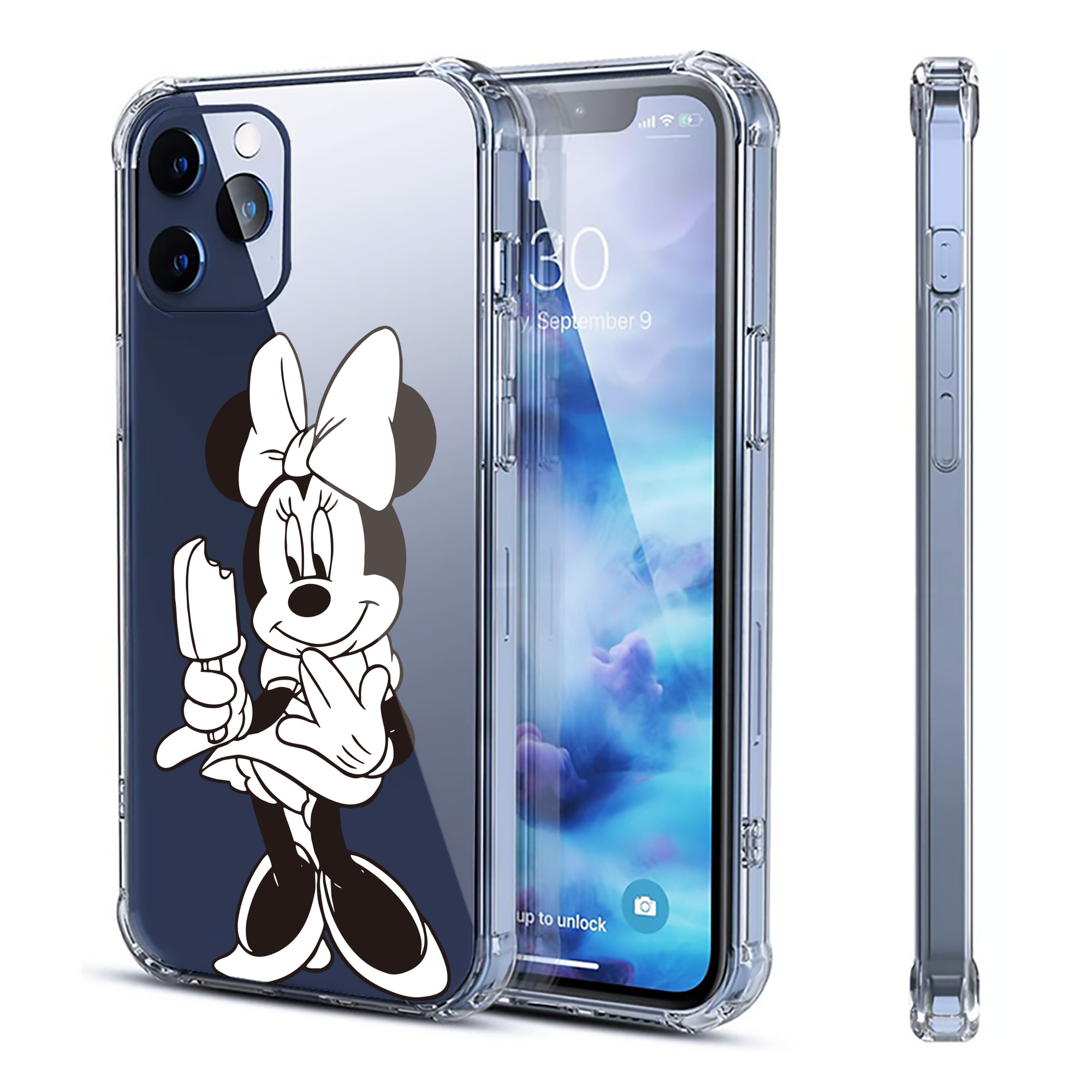 （画像用） ミッキーマウス Mickey Mouse 【iPhone 12シリーズ対応】透明スマホケース（クリアソフトケース）